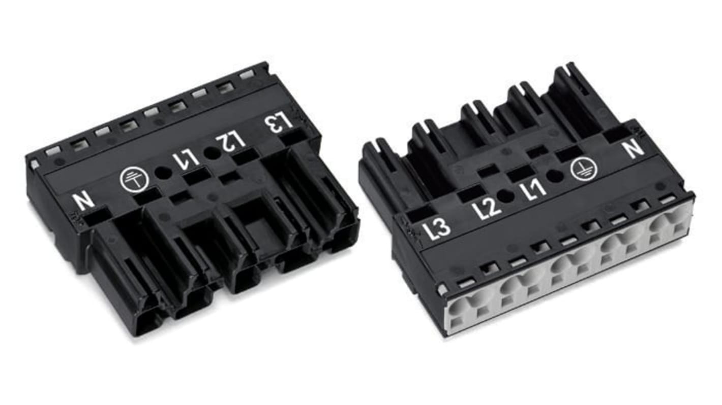 WAGO 770 Series Plug, 5-Pole, Cable Mount, 25A, IP20