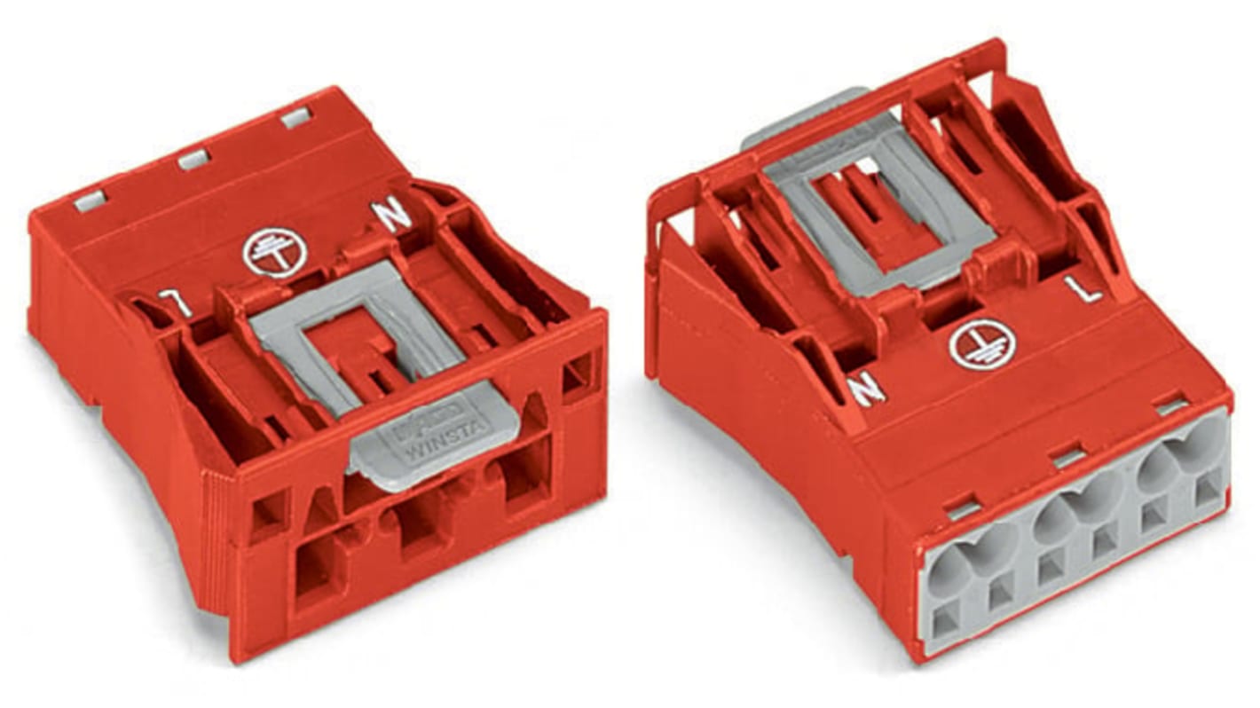 WAGO 770 Series Plug, 3-Pole, Snap-In, 25A, IP20