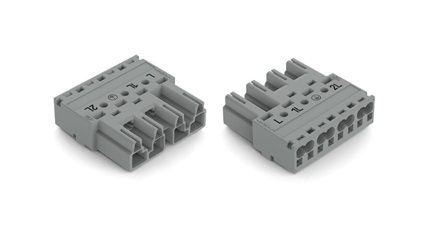 WAGO 770 Series Plug, 5-Pole, Cable Mount, 25A, IP20