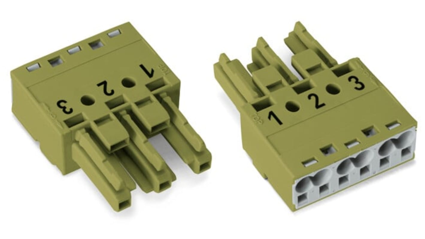 WAGO 770 Series Socket, 3-Pole, Female, Cable Mount, 25A, IP20