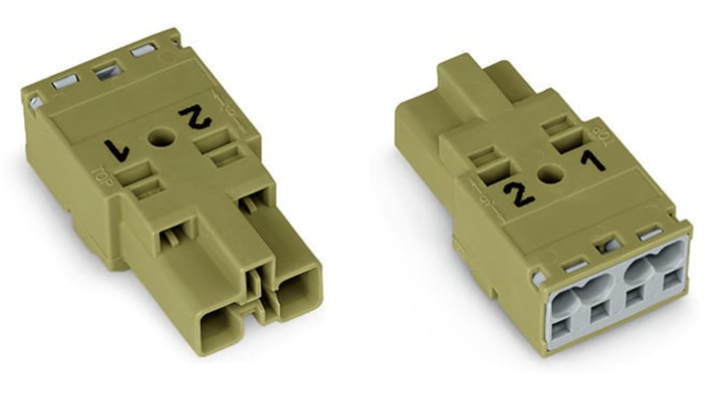 WAGO 770 Series Plug, 2-Pole, Cable Mount, 25A, IP20