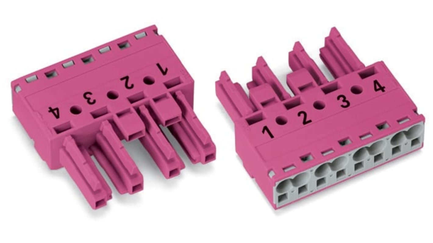 WAGO 770 Series Socket, 4-Pole, Female, Cable Mount, 25A, IP20