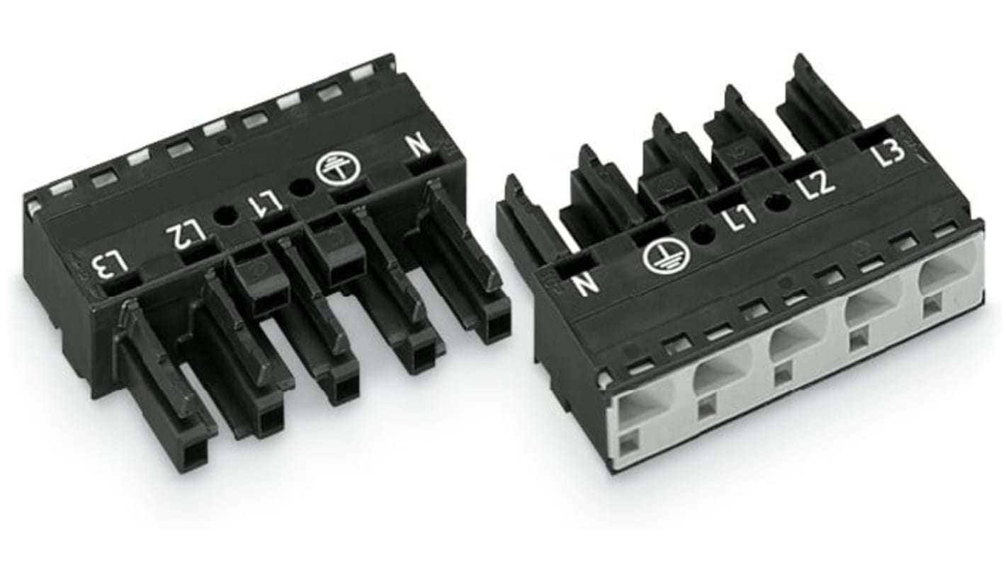 WAGO 770 Series Socket, 5-Pole, Female, Cable Mount, 25A, IP20
