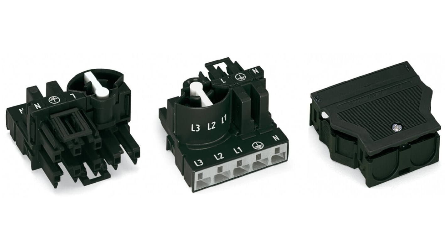 Conector de iluminación Hembra, Macho 770, 3 Polos, Montaje de Cable, 25A, IP20