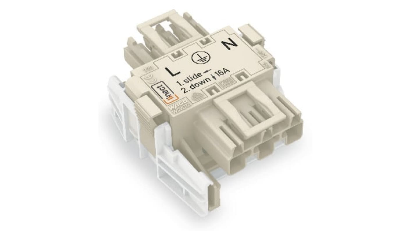 WAGO 770 Series T-Connector, 3-Pole, Cable Mount, 25A, IP20