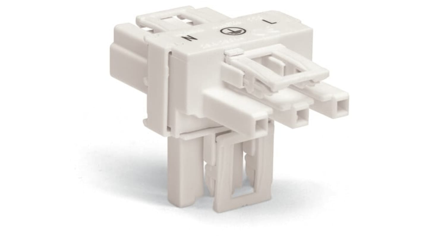 WAGO 770 Series Distribution Connector, 3-Pole, Female, Male, Cable Mount, 25A, IP20