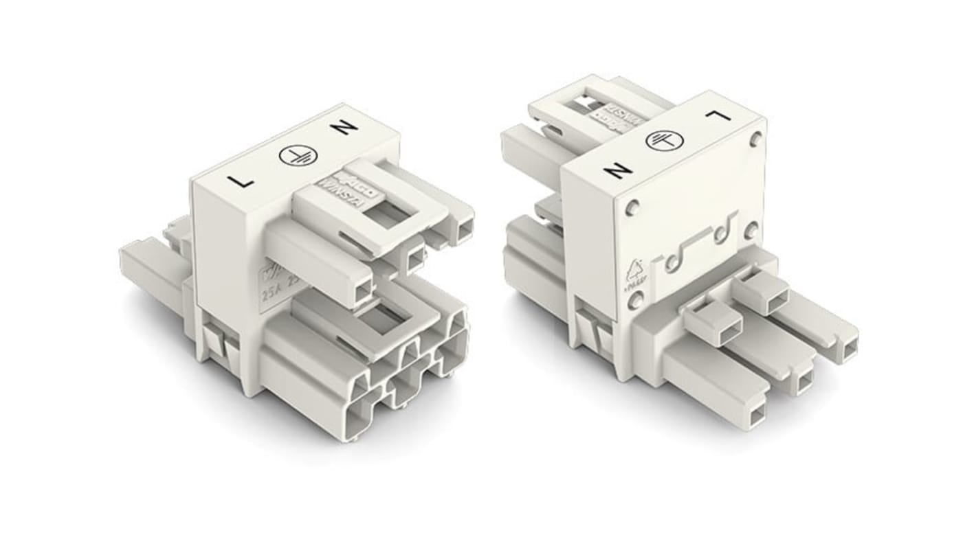Connettore per illuminazione WAGO Femmina, Maschio, 3 poli, Montaggio su cavo