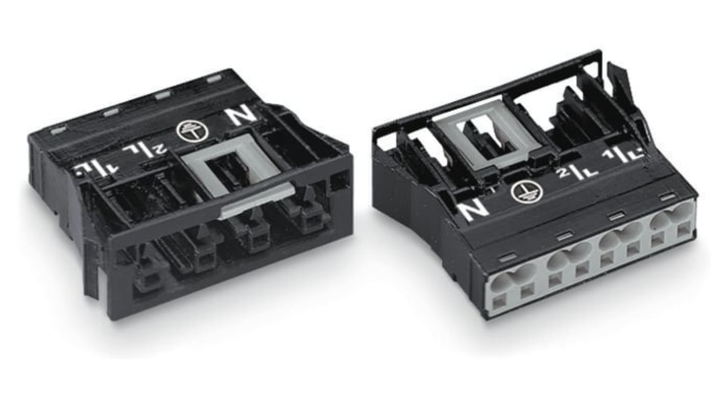WAGO 770 Series Socket, 4-Pole, Female, Snap-In, 25A, IP20
