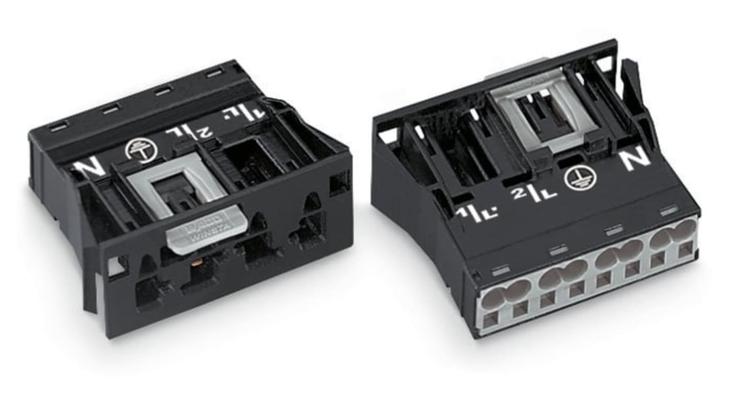WAGO 770 Series Plug, 4-Pole, Snap-In, 25A, IP20