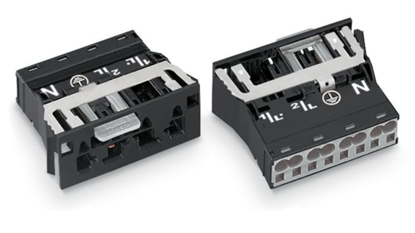 WAGO 770 Series Plug, 4-Pole, Snap-In, 25A, IP20
