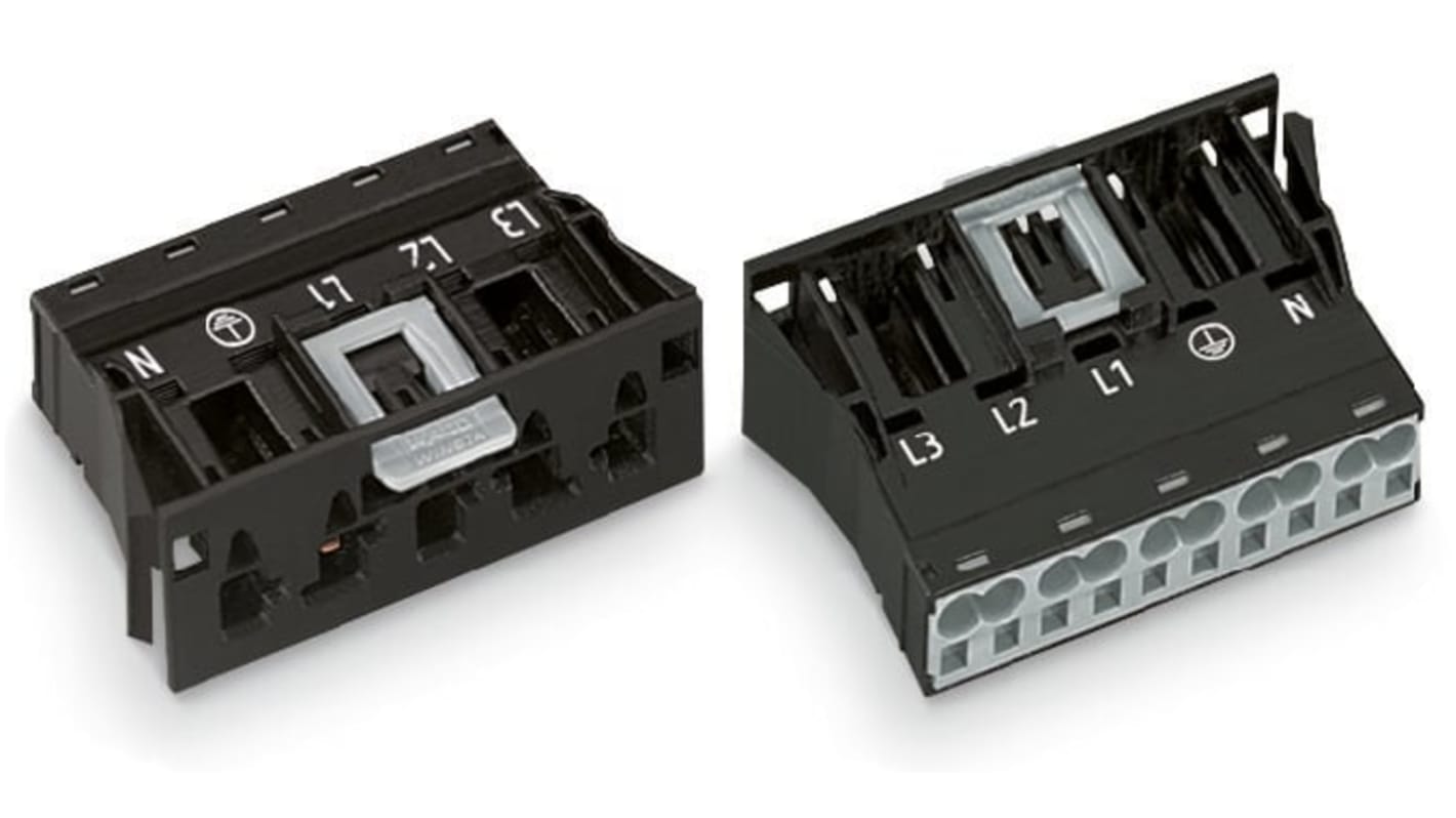 WAGO 770 Series Plug, 5-Pole, Snap-In, 25A, IP20