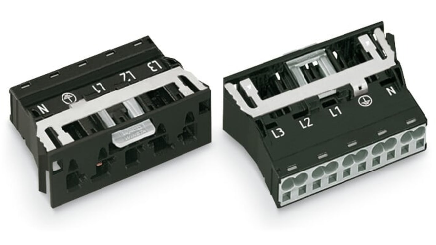 WAGO 770 Series Plug, 5-Pole, Snap-In, 25A, IP20