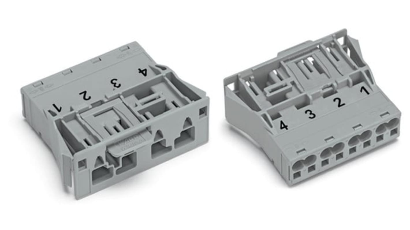 WAGO 770 Series Plug, 4-Pole, Snap-In, 25A, IP20