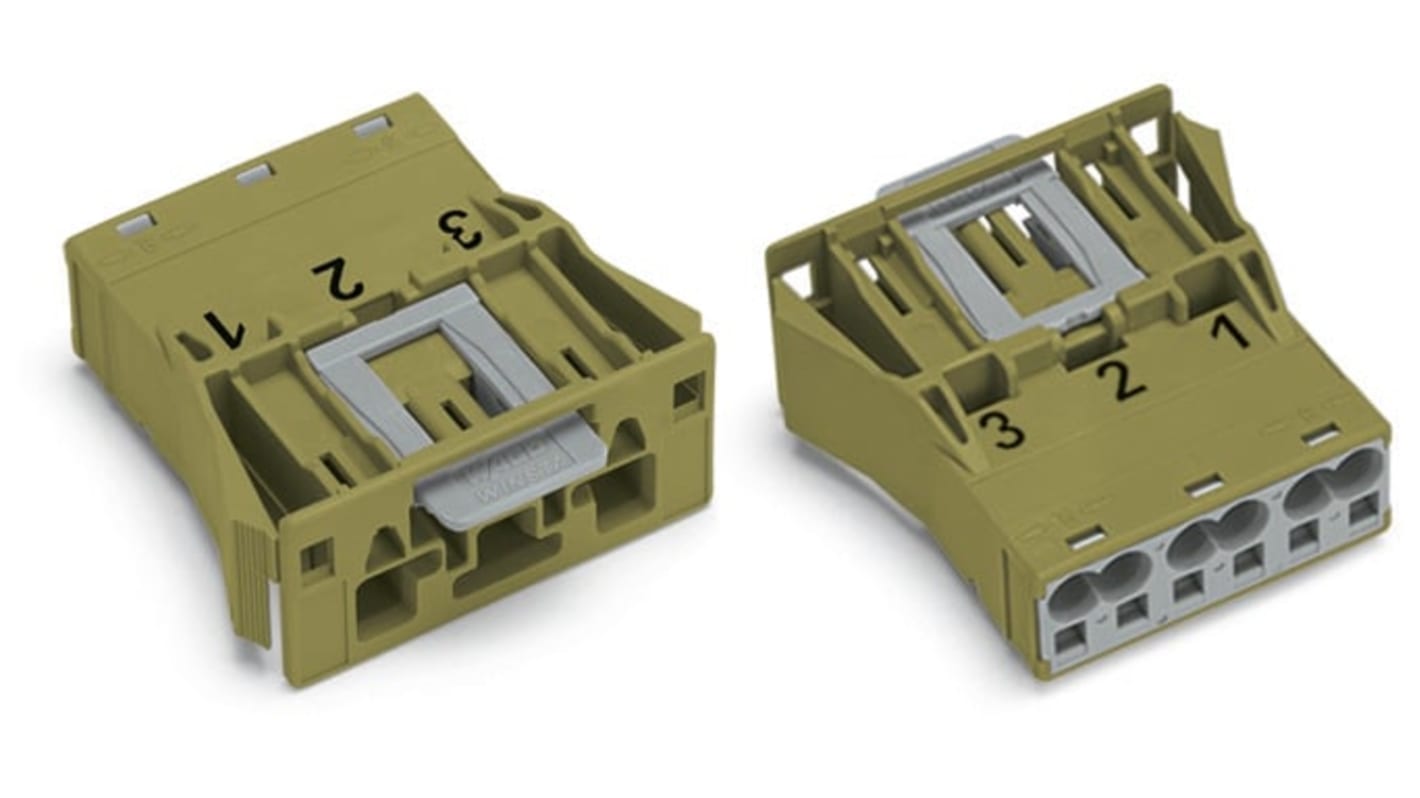 WAGO 770 Series Plug, 3-Pole, Snap-In, 25A, IP20