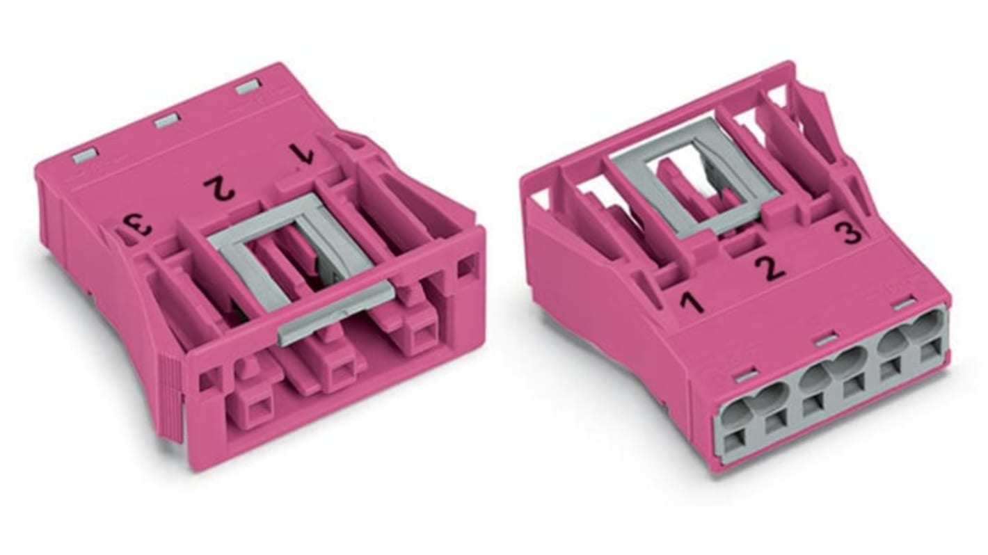 WAGO 770 Series Socket, 3-Pole, Female, Snap-In, 25A, IP20