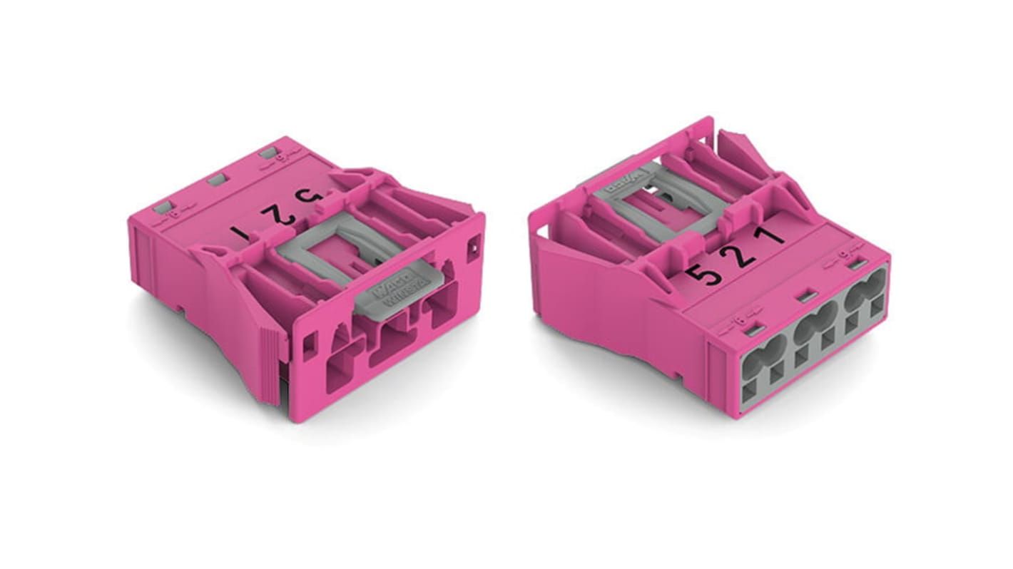 Conector de iluminación 770, 3 Polos, Encaje a Presión, 25A, IP20