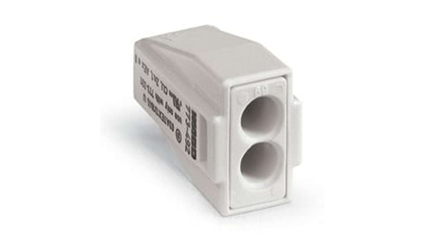 Connettore per scatola di derivazione WAGO, 2 vie, per cavi 18 → 14 AWG