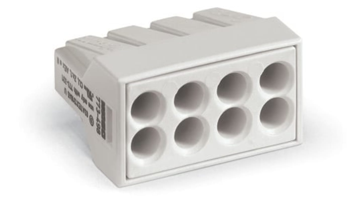 Connettore per scatola di derivazione WAGO, 8 vie, per cavi 18 → 14 AWG