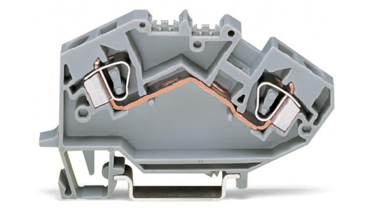 WAGO 782-601 782 Series Grey, 6mm², 1-Level, Cage Clamp Termination, CSA