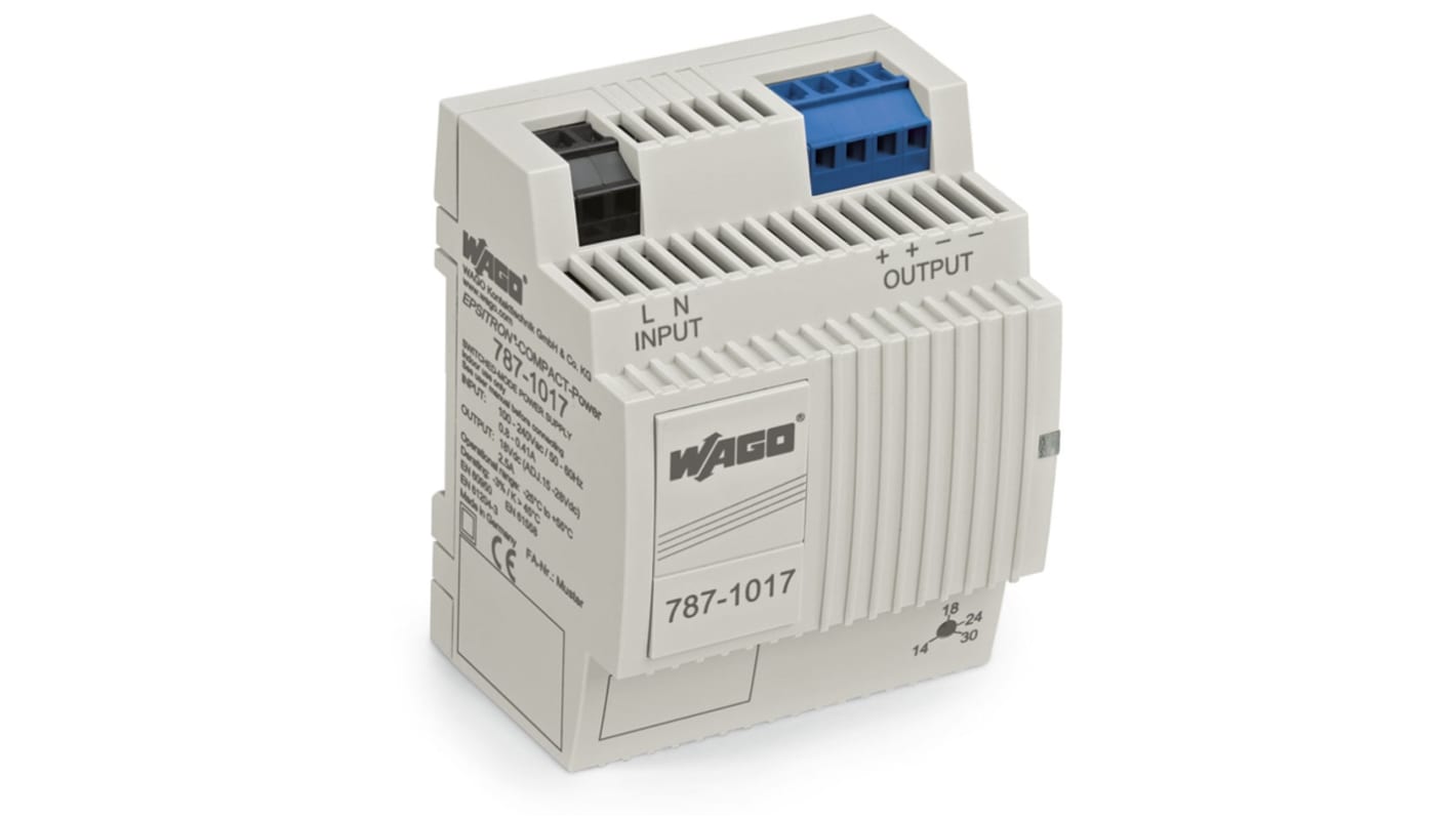 WAGO DIN Rail Power Supply, 230V, 18V dc, 2.4A Output, 45W