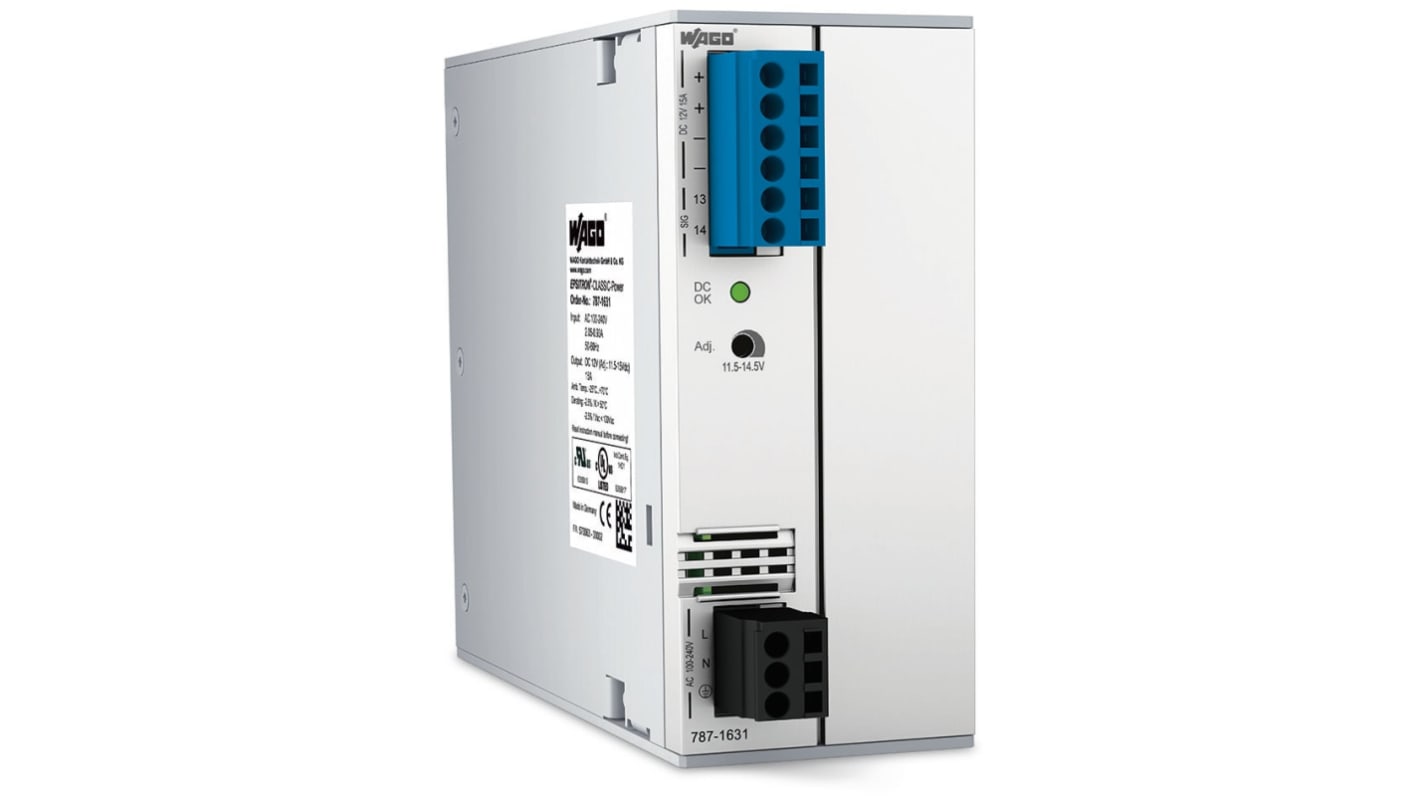 WAGO 787 Getaktet Schaltnetzteil 180W, 230V ac, 12V dc / 15A