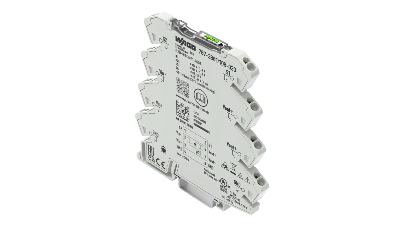 WAGO Electronic Circuit Breaker 8A 24V 787, 1 channels , DIN Rail