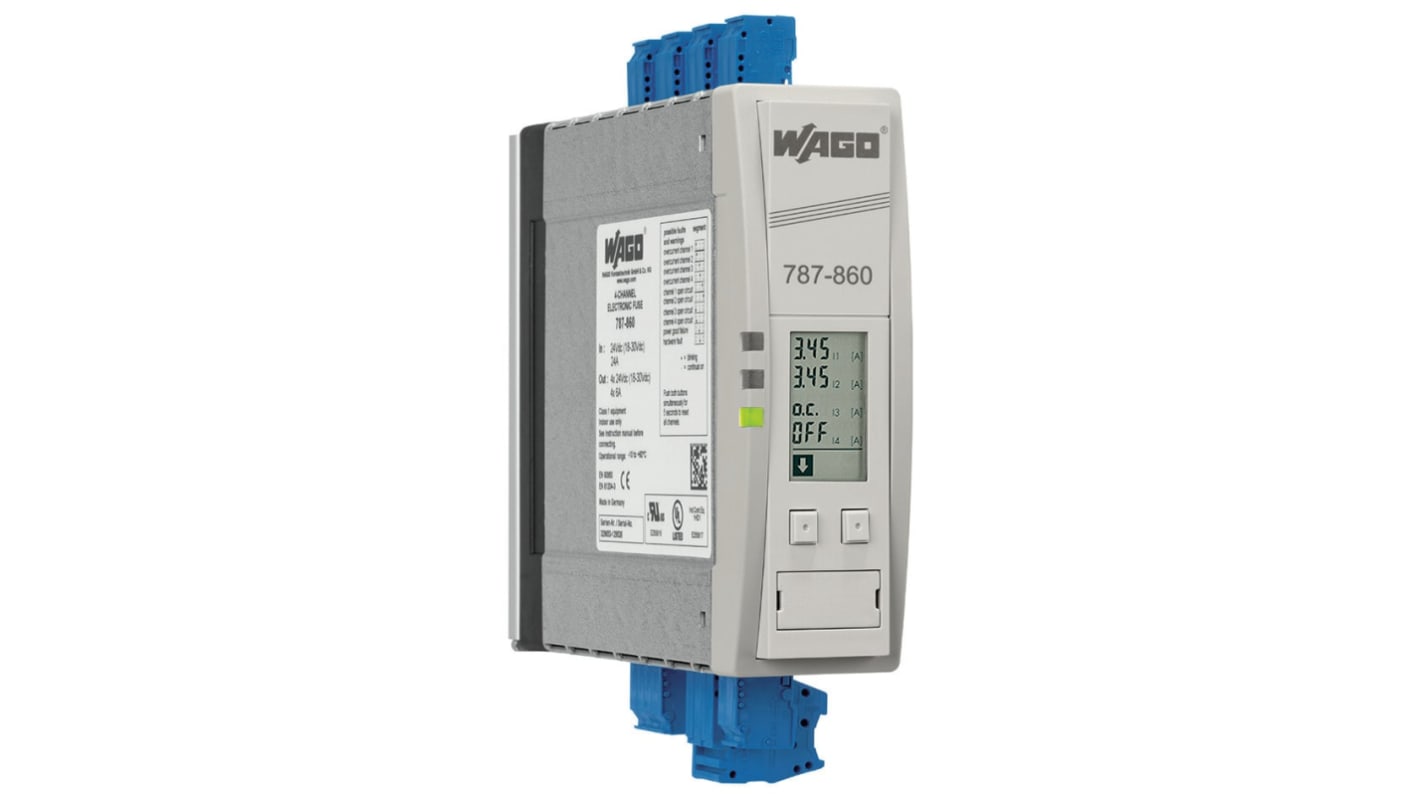 WAGO Electronic Circuit Breaker 6A 24V 787, 4 channels , DIN Rail