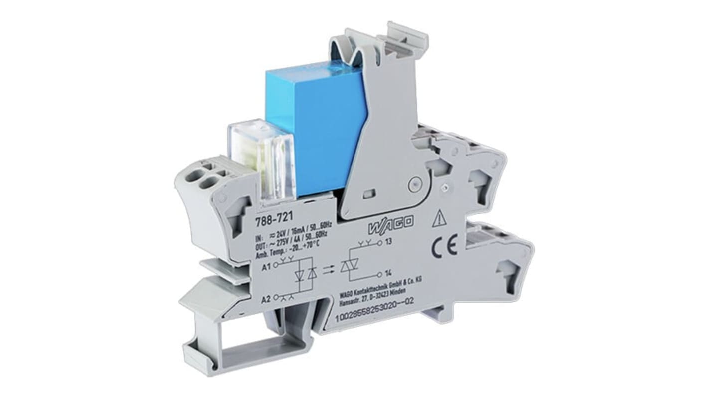 Relè a stato solido 788-721, Guida DIN, 4 A, 230 V ac/dc 857