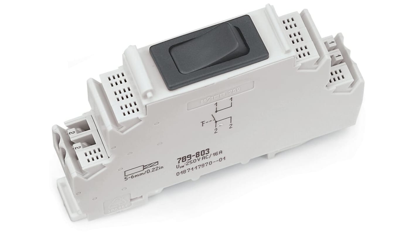 WAGO 断路器, 250 V分断, 16A, 250VAC