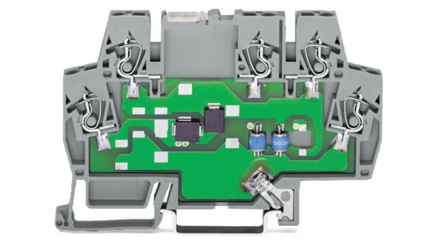 WAGO 792 Überspannungsschutzeinheit, Transienten Spannungsbegrenzer 24 V dc, DIN-Schienen Montage