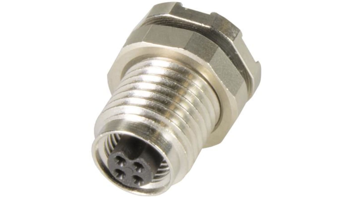 Conector HARTING hembra serie Circular Connectors M5 de 4 vías hembra, Montaje trasero, IP67