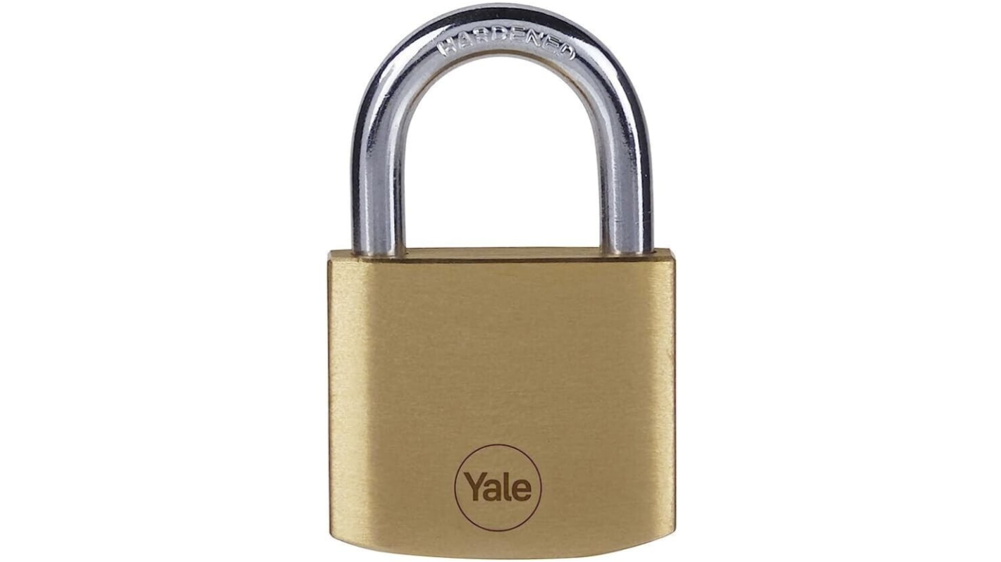 Yale Padlock Brass Padlock, 6.3mm Shackle, 40mm Body