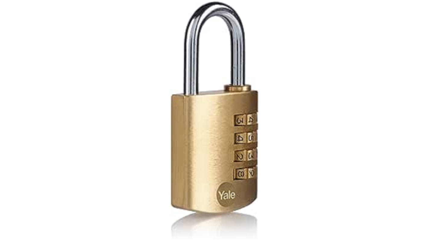 Yale Combination Brass Combination Padlock, 6mm Shackle, 40mm Body
