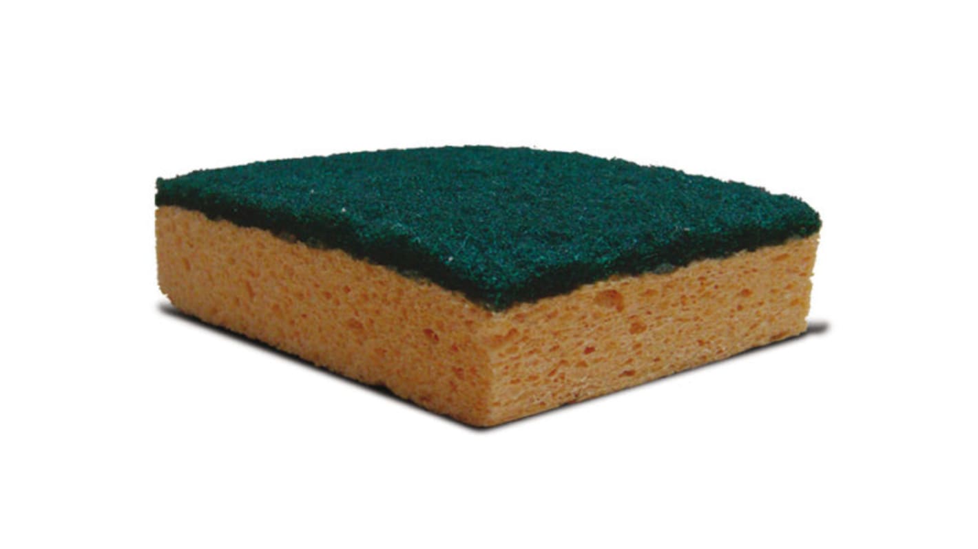 PREMINES Blonde, Green Sponge Scourer 140mm x 90mm x 25mm, for Cleaning Use