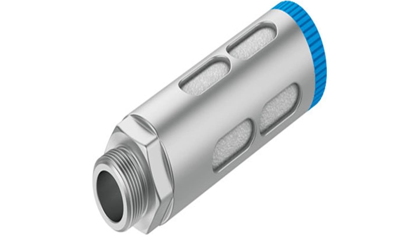 Festo GRU Die Cast Aluminium 10bar Pneumatic Silencer, Threaded, G 3/8 Male