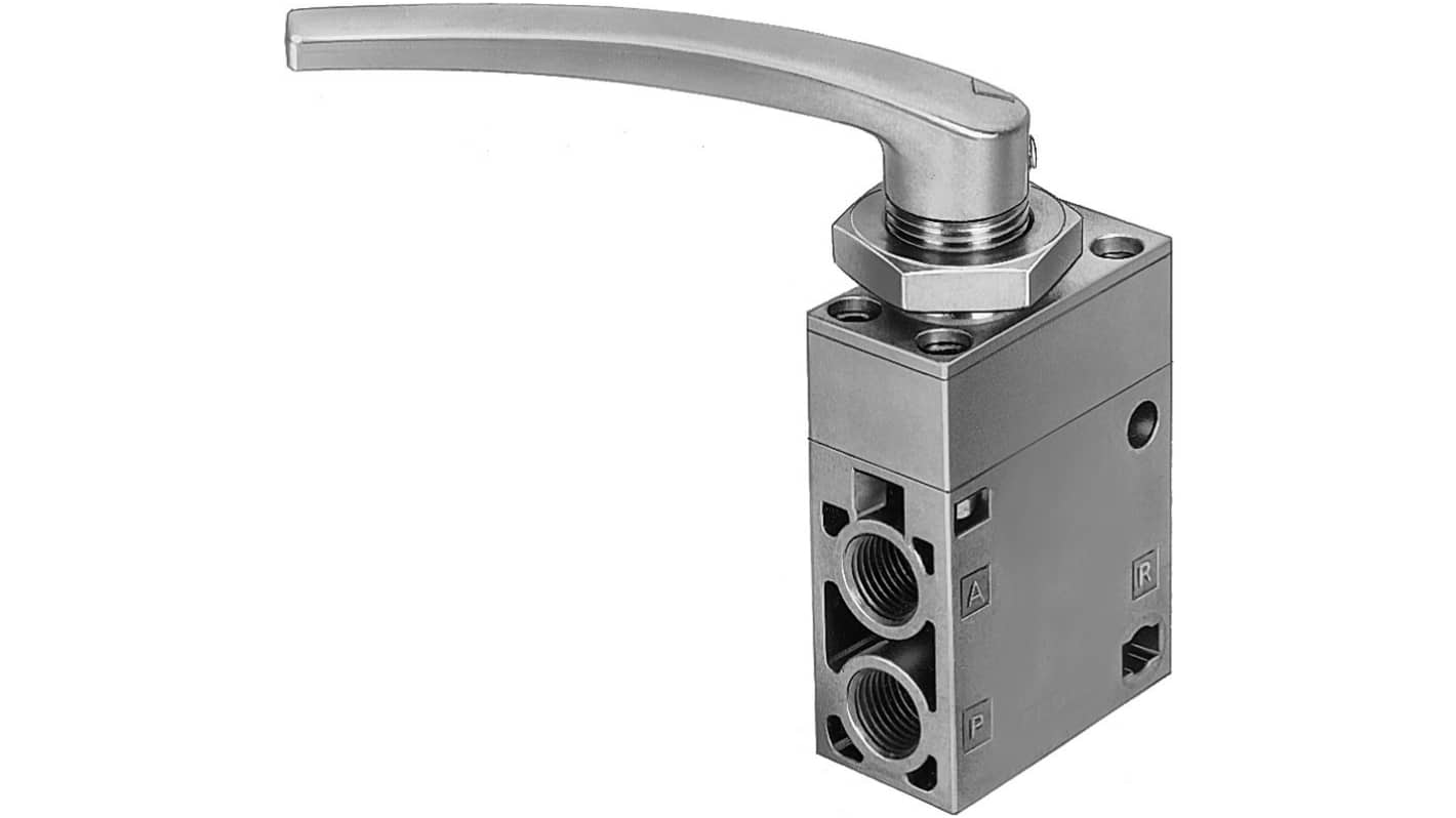 Festo Lever 3/2, Bistable Pneumatic Manual Control Valve H-3 Series, G 1/4, G 1/4, 8987
