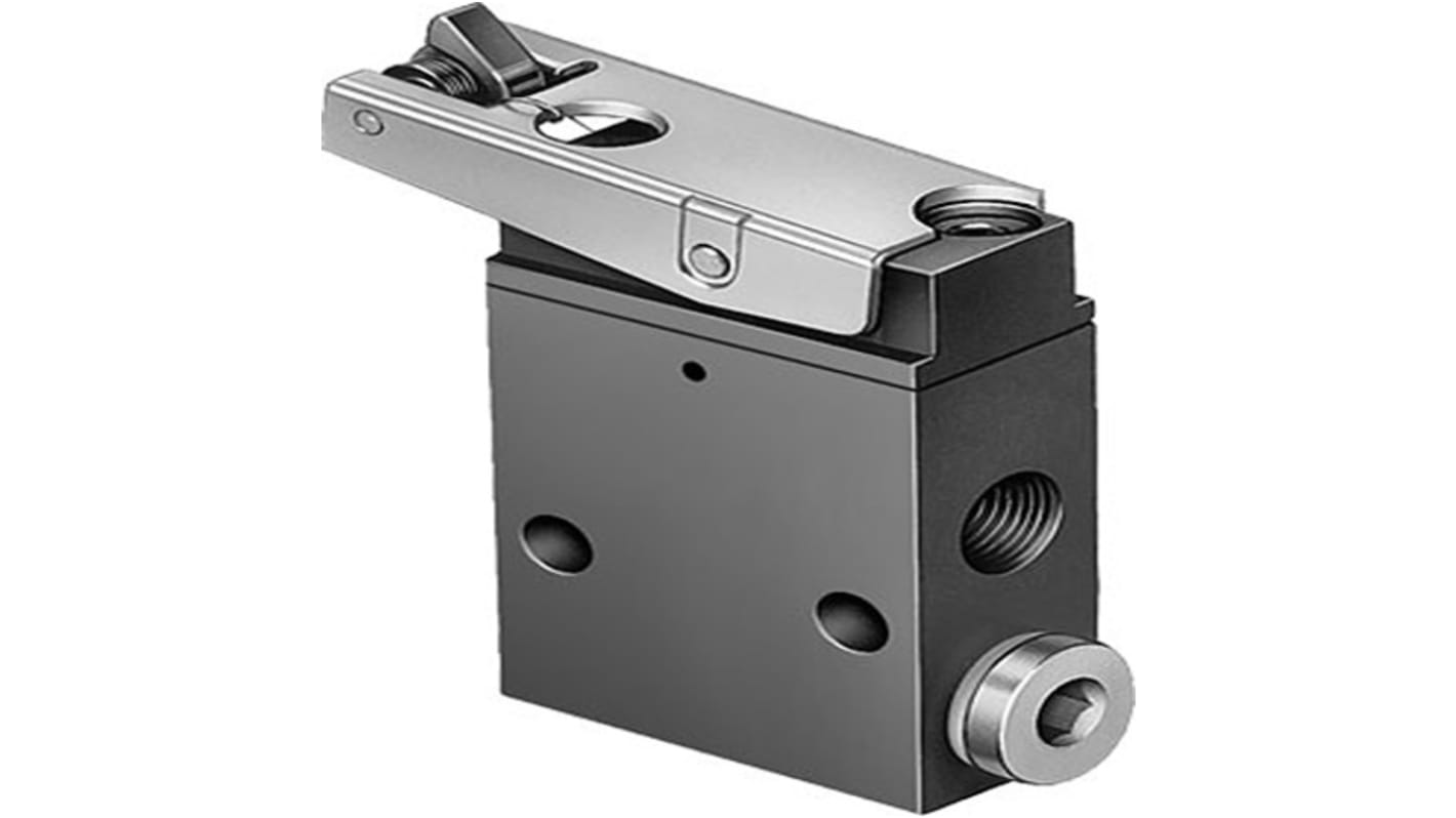 Festo Toggle Lever 3/2 Way, Closed, Monostable Pneumatic Control Valve LS Series, G 1/8, G 1/8, 2186