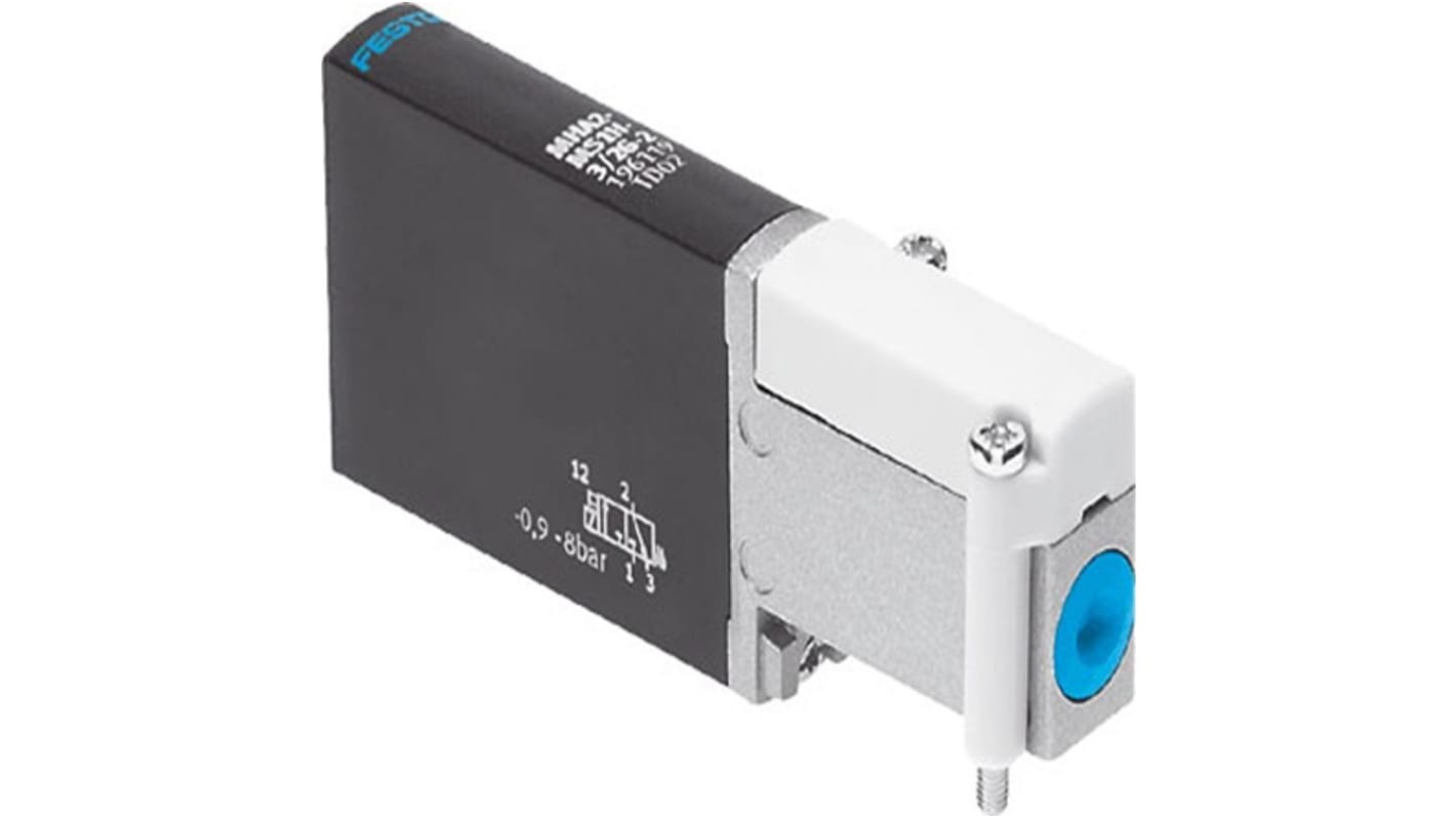 Festo 3/2, Monostable, Open Solenoid Valve - Electrical MHA2 Series 24V dc, 196139