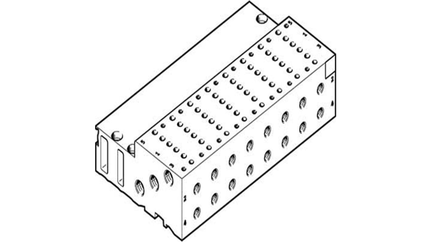Festo MHA series 8 station M5, M7 Manifold for use with Solenoid Valve MHA2, 525130