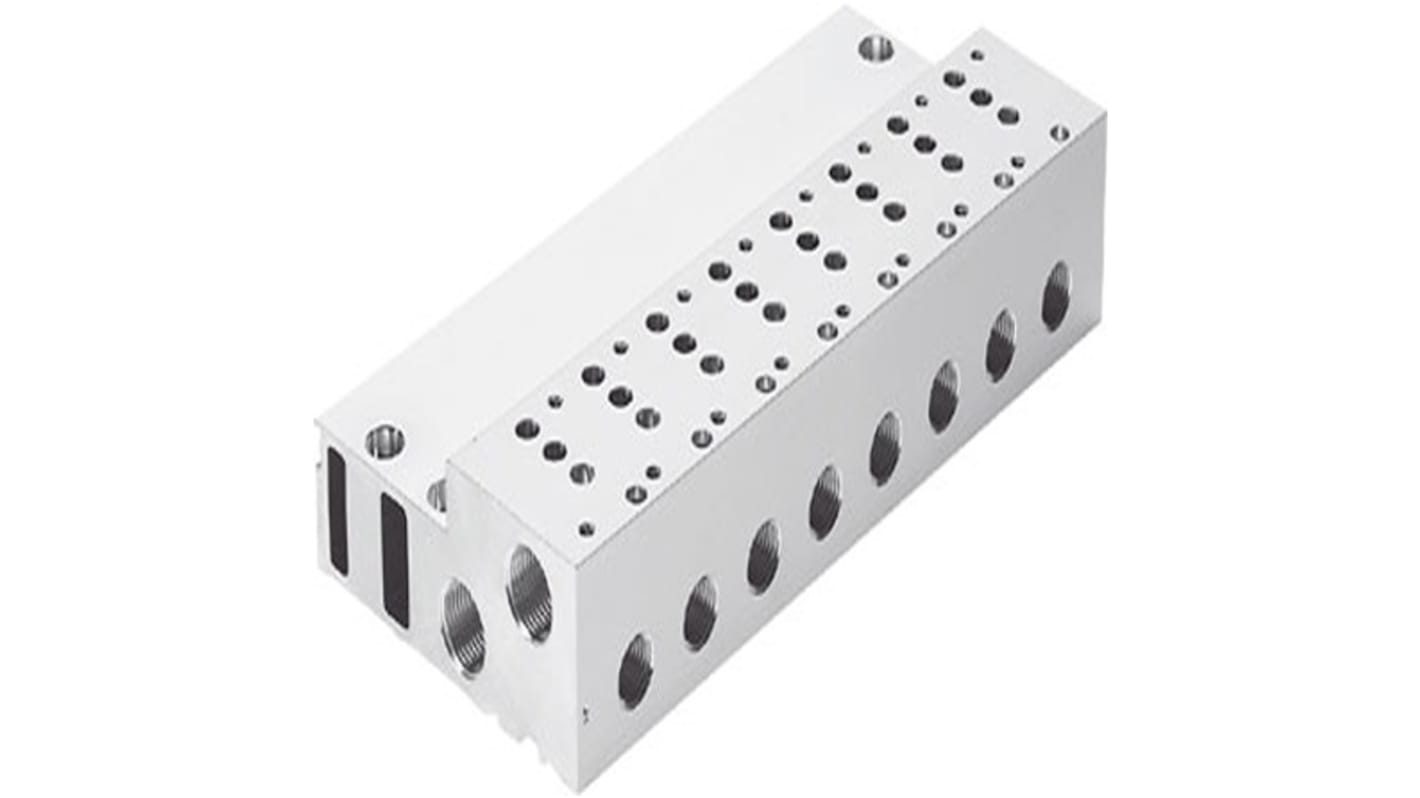 Festo MHA series 10 station G 1/4, G 3/8 Manifold for use with Solenoid Valve MHP4, 525238