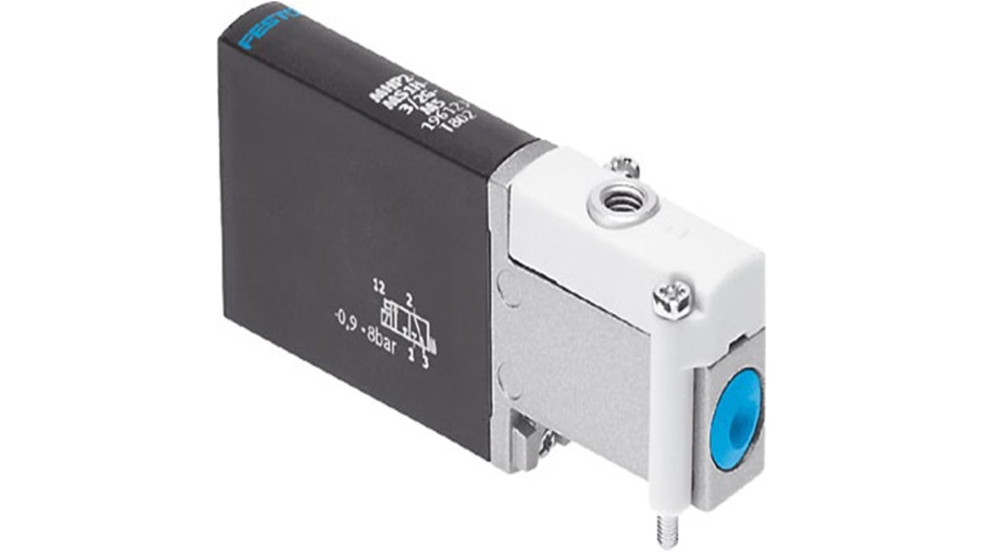 Festo 3/2, Closed, Monostable Solenoid Valve - Electrical Metric M5 MHP2 Series 24V dc, 196123