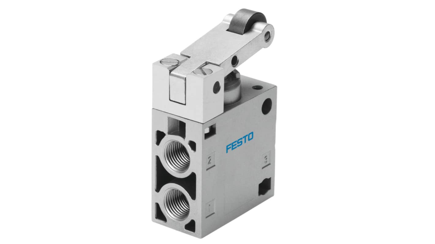 Válvula mecánica 3/2 Way Valve, Monostable Festo, Control mediante Palanca de Rodillo, G 1/4, Presión Máxima 8bar