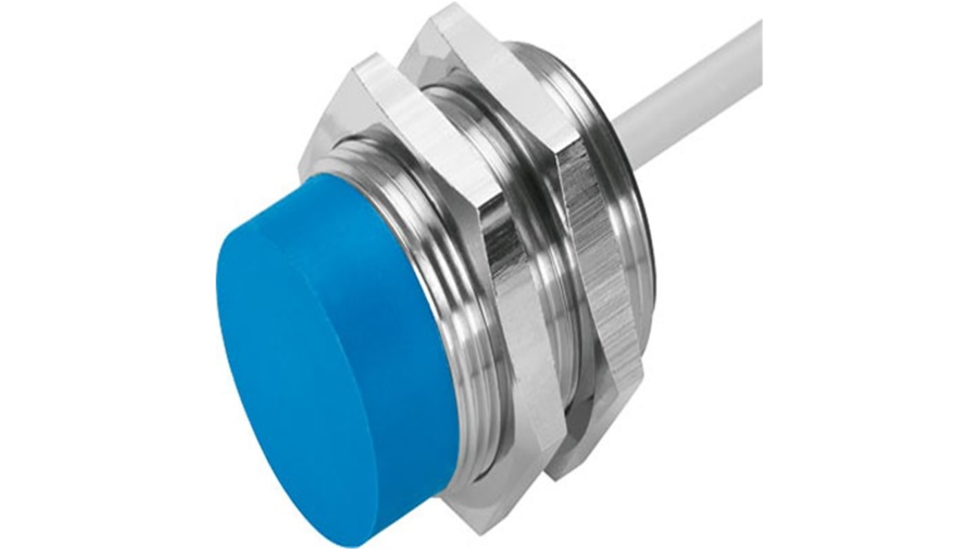 Sensore di prossimità Cilindrico Festo, NPN, M30 x 1.5, rilevamento 15 mm, 10 → 30 V CC