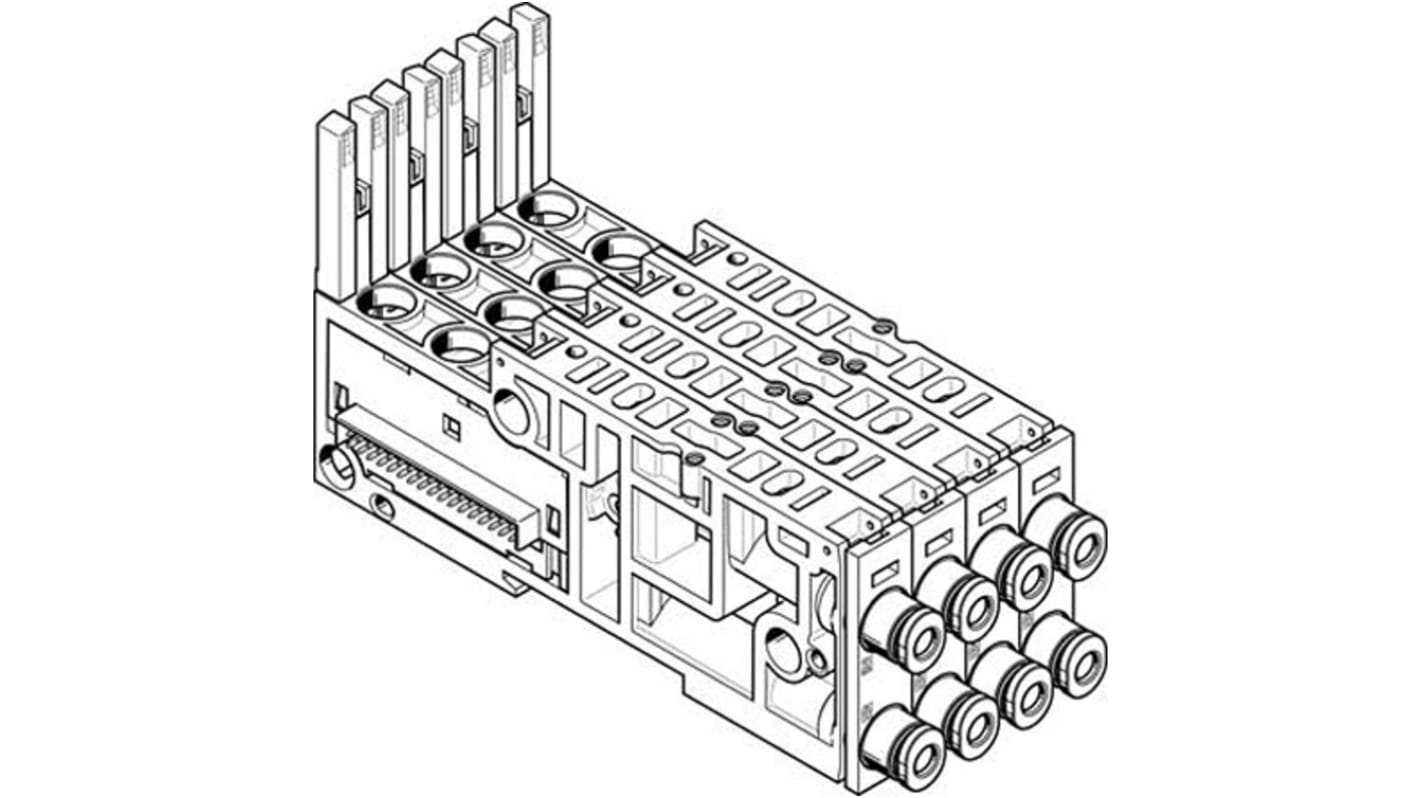 Festo VMPAL series 4 station Push In 6 mm Sub Base for use with Valve Terminals MPA-L, 561083