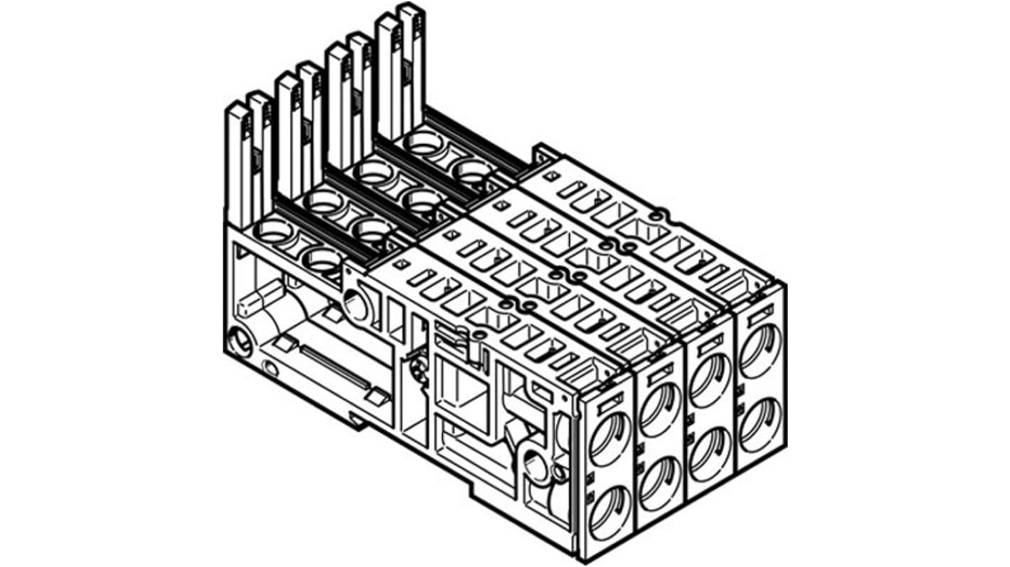 Festo VMPAL series 4 station Sub Base for use with Valve Terminals MPA-L, 560983