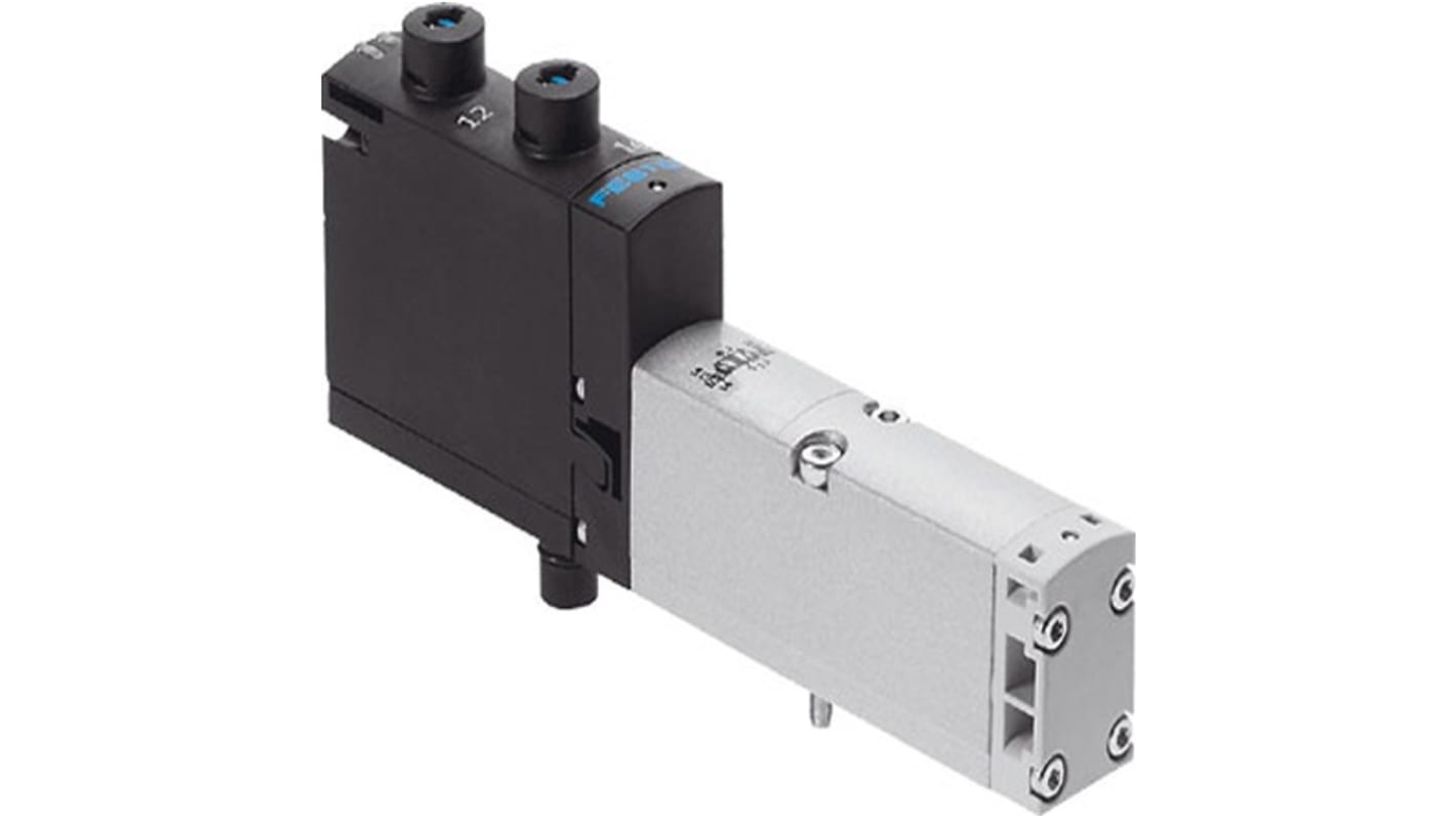 Festo 2 Exhausted, 5/3 Way, Port 4 Pressurised Solenoid Valve - Electrical G 1/8 VSVA Series 24V dc, 8040110