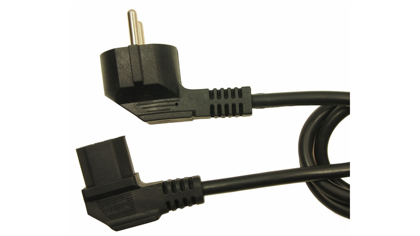 Cavo di alimentazione RS PRO CEE 7/7/IEC C13, 10 A, 250V, L. 2.5m