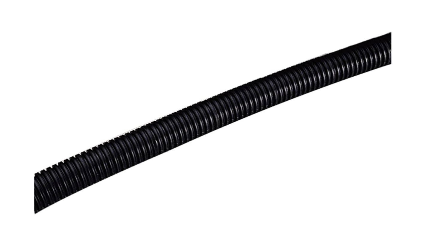 RS PRO Flexible Conduit, 10mm Nominal Diameter, Nylon 6, Black