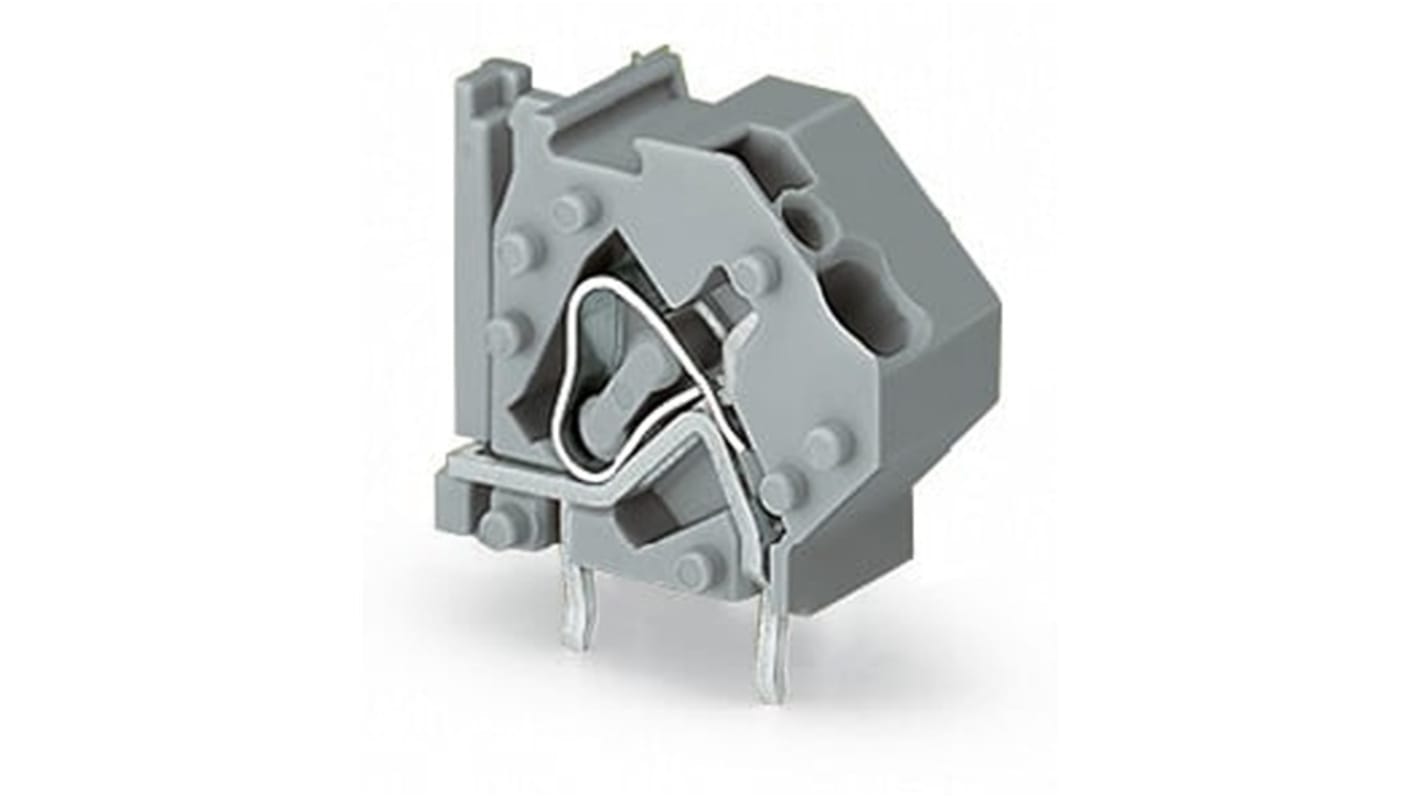 WAGO 745 Series PCB Terminal Block, 1-Contact, 10mm Pitch, PCB Mount, 1-Row, Cage Clamp Termination