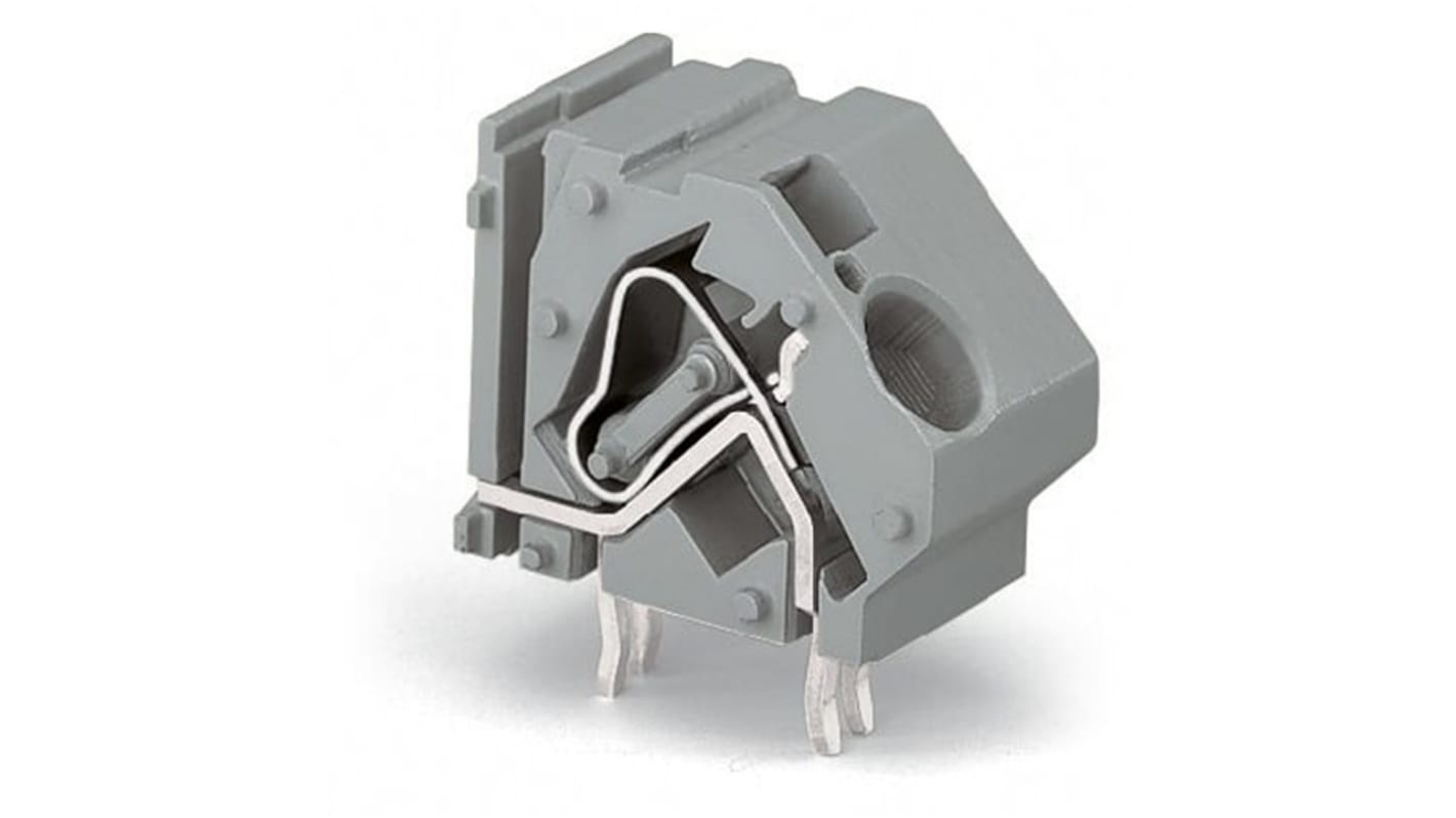 WAGO 745 Series PCB Terminal Block, 1-Contact, 20mm Pitch, PCB Mount, 1-Row, Cage Clamp Termination